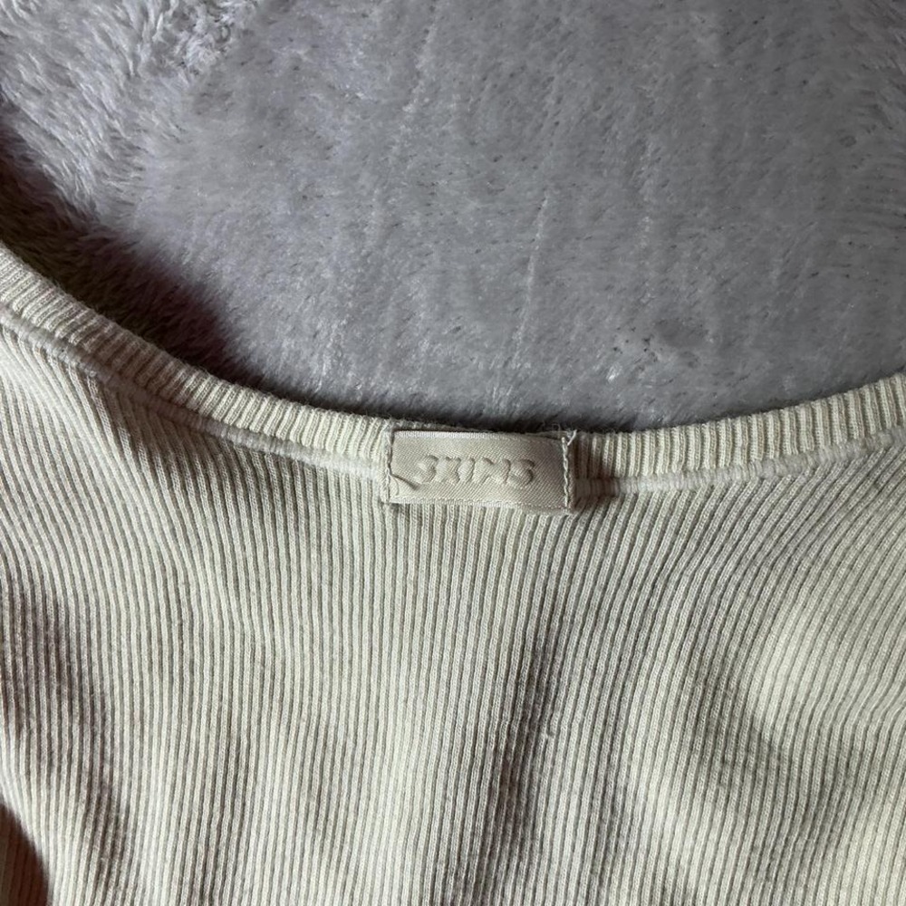 SKIMS Tank Top Ribbed Scoop Neck Sleeveless Neutral Beige Casual Top‎ XXS - Picture 3 of 4
